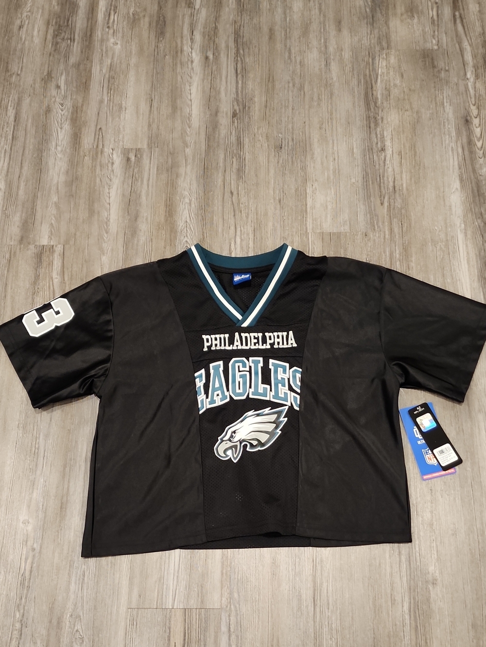 Philadelphia Eagles Black Jersey Crop Top
